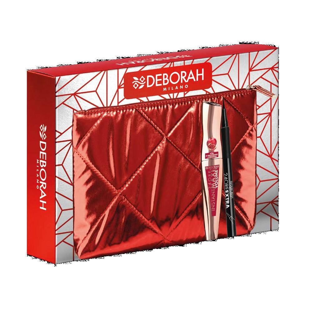 BOX DEBORAH MAKE-UP MASCARA MAXI VOLUME + EYE LINER 24H + POCHETTE