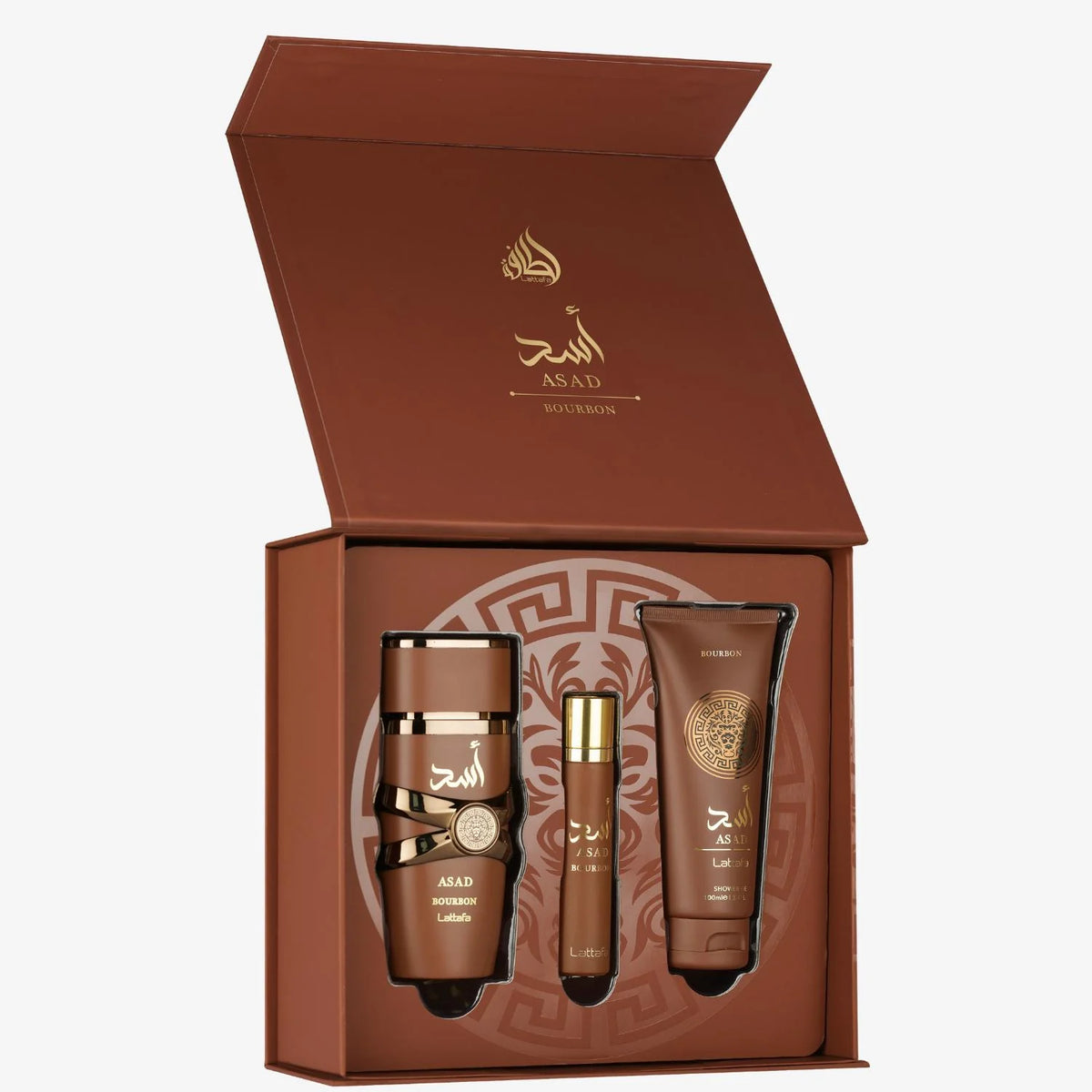 LATTAFA ASAD BOURBON EAU DE PARFUM 100ML + EAU DE PARFUM 12 ML + SHOWER GEL 100ML