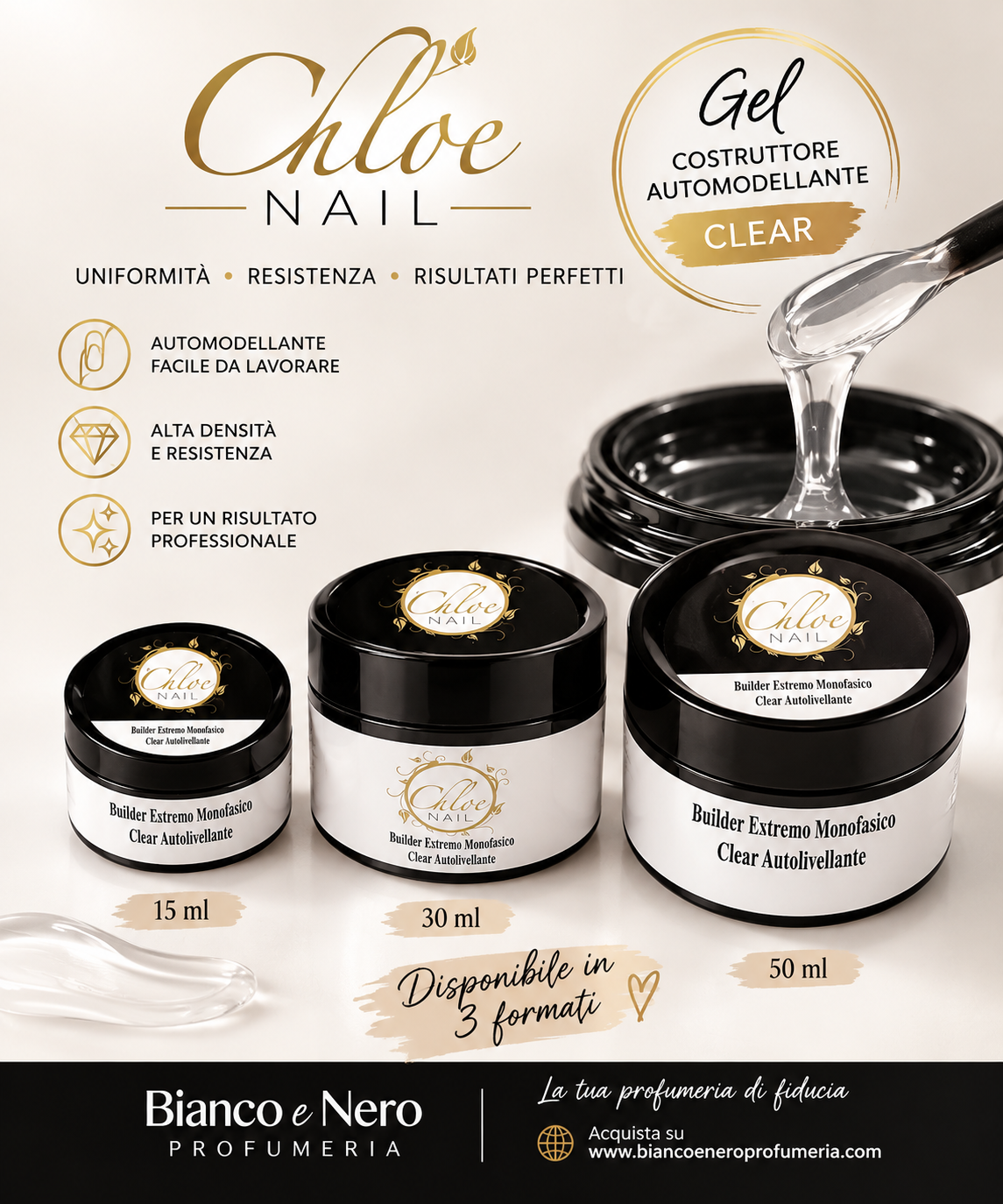 Gel costruttore monofasico autolivellante Clear Chloe Nail