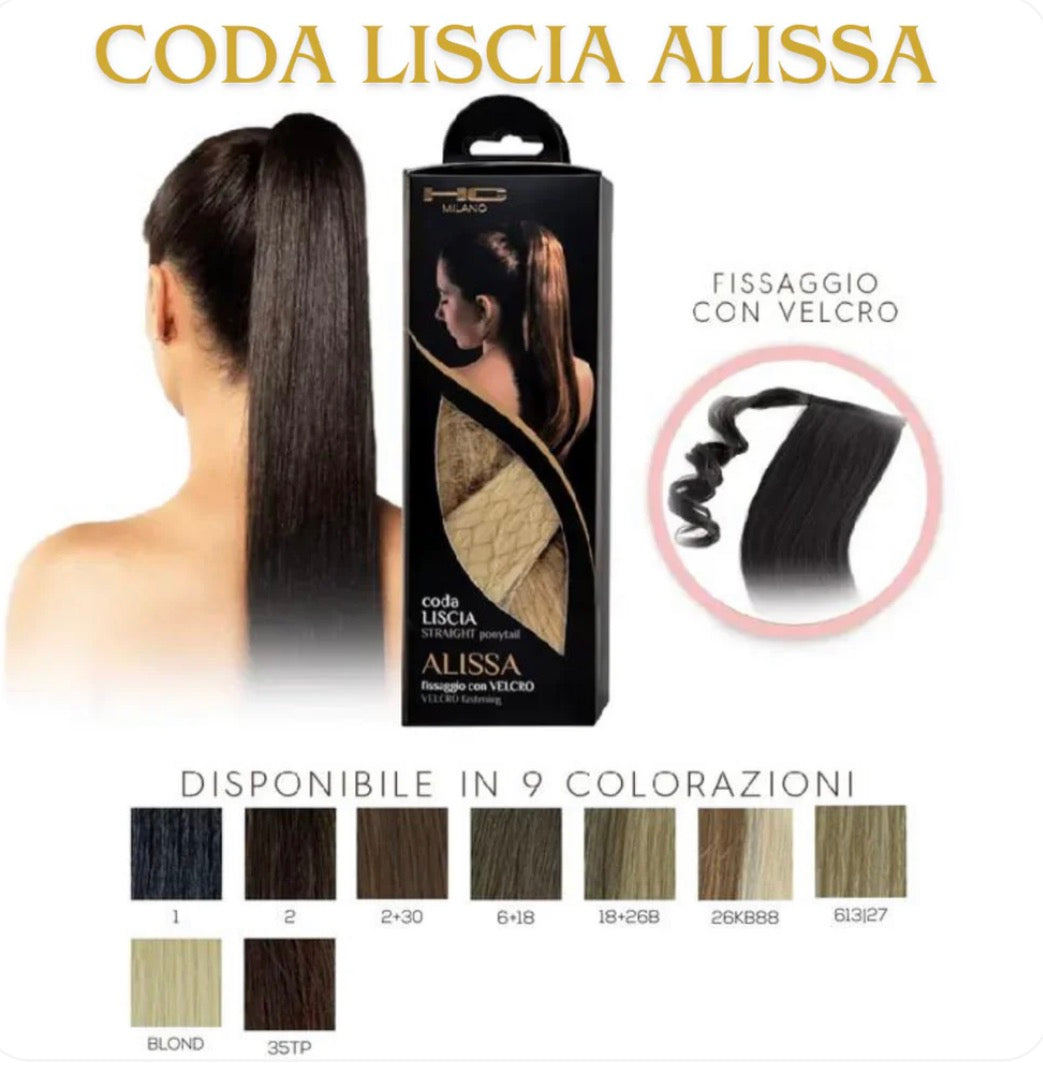 Coda capelli HC Milano Liscia con velcro ALISSA