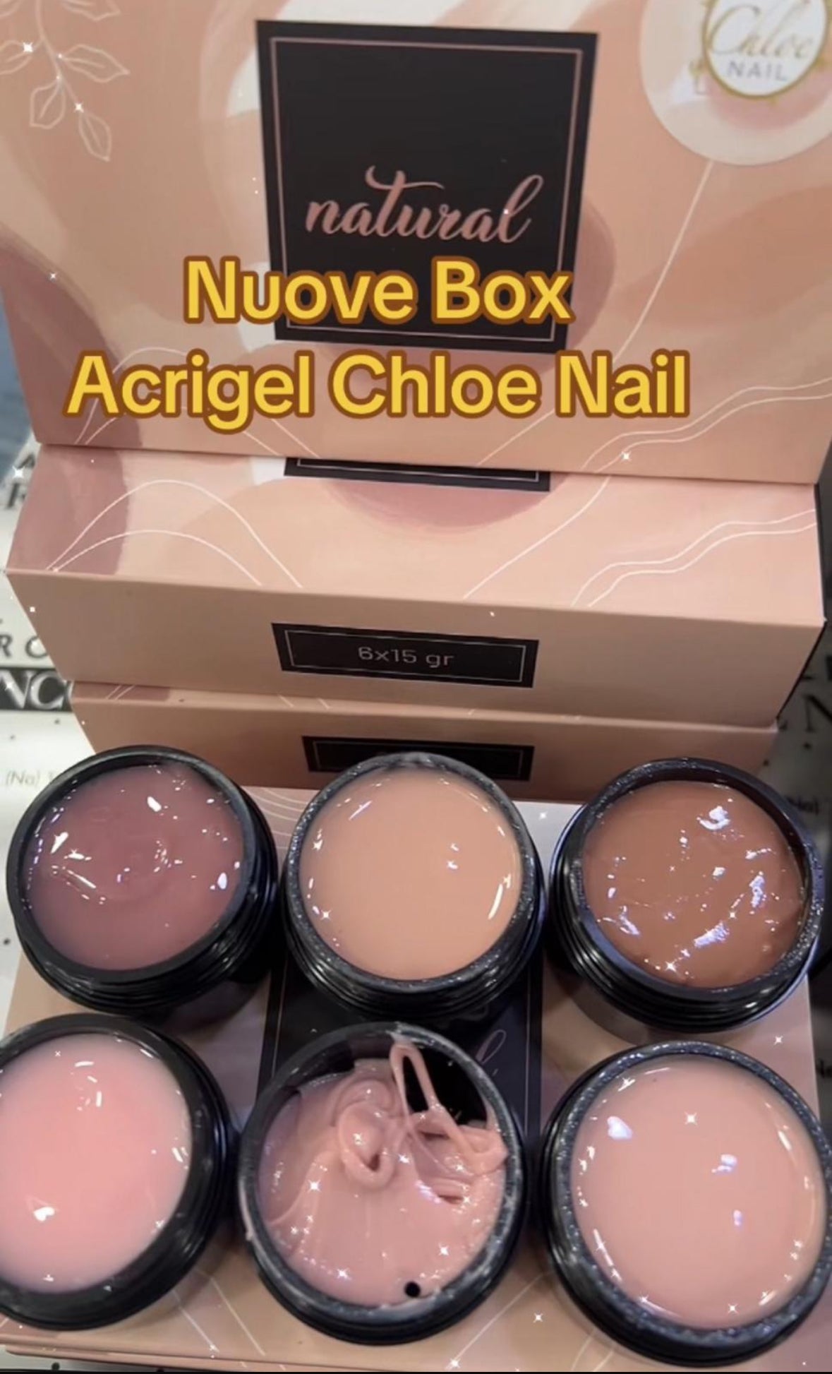 BOX ACRYGEL 6 PEZZI X 15 ML CADAUNO TONALITÀ COVER NUDE PEACH