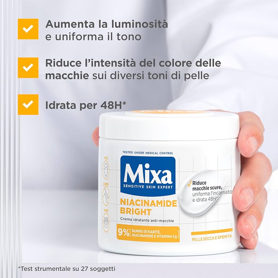 MIXA CREMA NIACINAMIDE CREMA IDRATANTE ANTI-MACCHIE PELLE SECCA E SPENTA 400ML