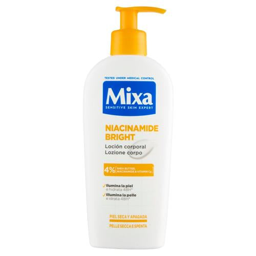 MIXA LOZIONE CORPO NIACINAMIDE BRIGHT ILLUMINA E IDRATA FINO A 48H PELLE SECCA E SPENTA 250ML