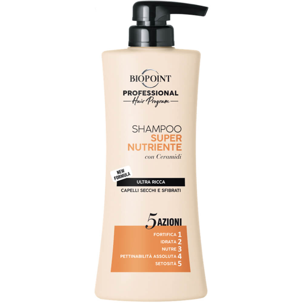 SHAMPOO BIOPOINT SUPER NUTRIENTE PER CAPELLI SECCHI E SFIBRATI 400ML