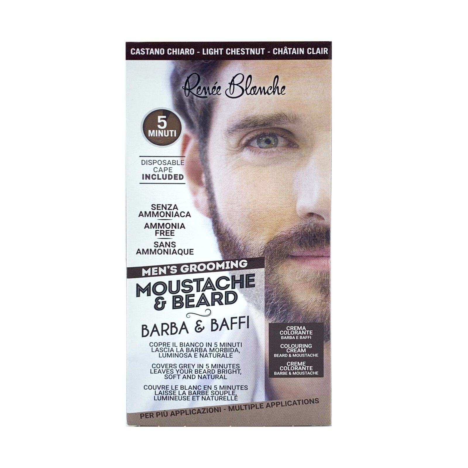 KIT COLORAZIONE PER LA BARBA COLORE CASTANO CHIARO RENEE BLANCHE