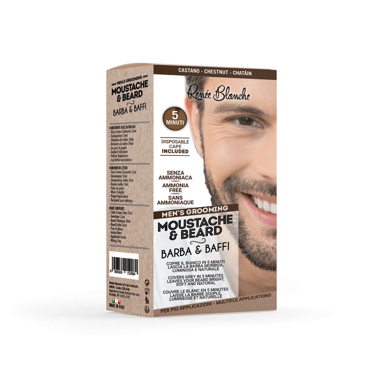 KIT COLORAZIONE PER LA BARBA COLORE CASTANO RENEE BLANCHE