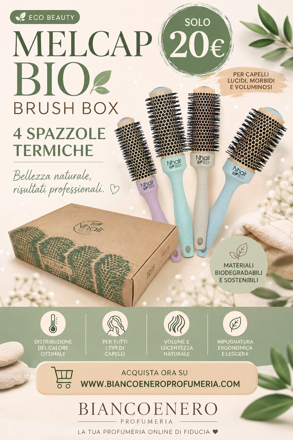 MELCAP BIO BRUSH BOX 4 SPAZZOLE TERMICHE